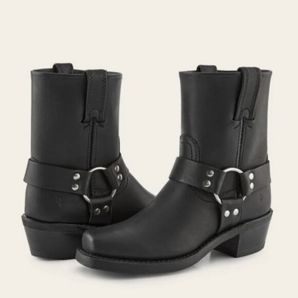 Frye Harness 8R Womens Boots - Black Size 9.5 - Moto Boots - Picture 2 of 16